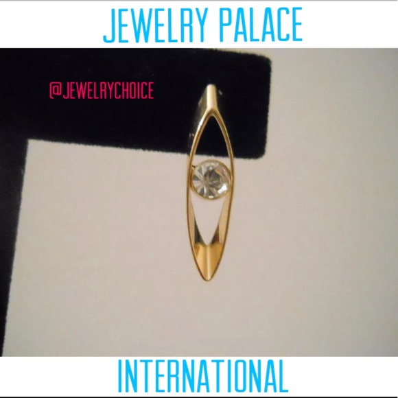 🆕14K Gold Filled Crystal Long Oval Shape Post Earrings - Picture 3 of 12